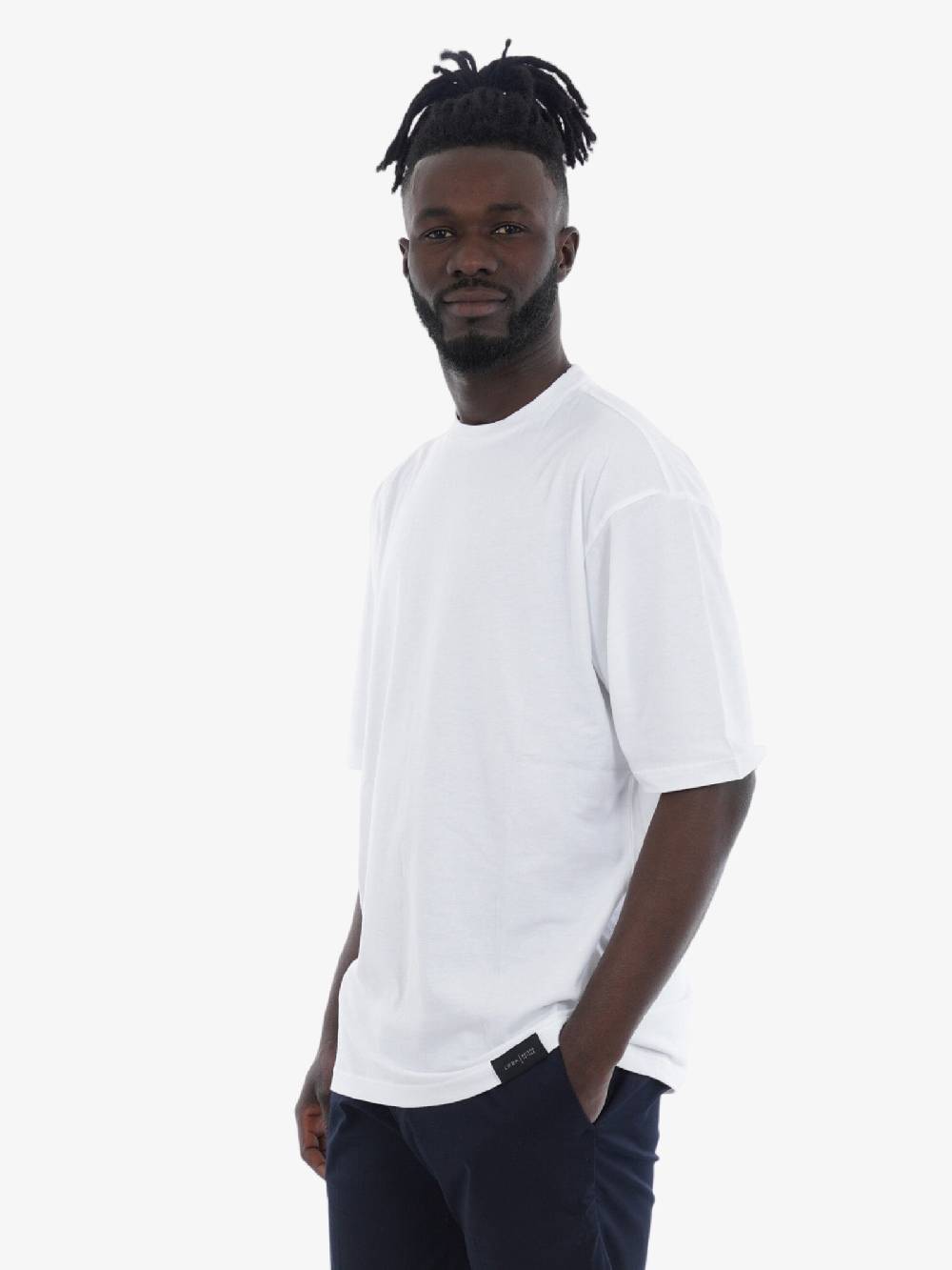 LOW BRAND T-shirt Uomo Cotone Bianco Basic Jersey Supima B193