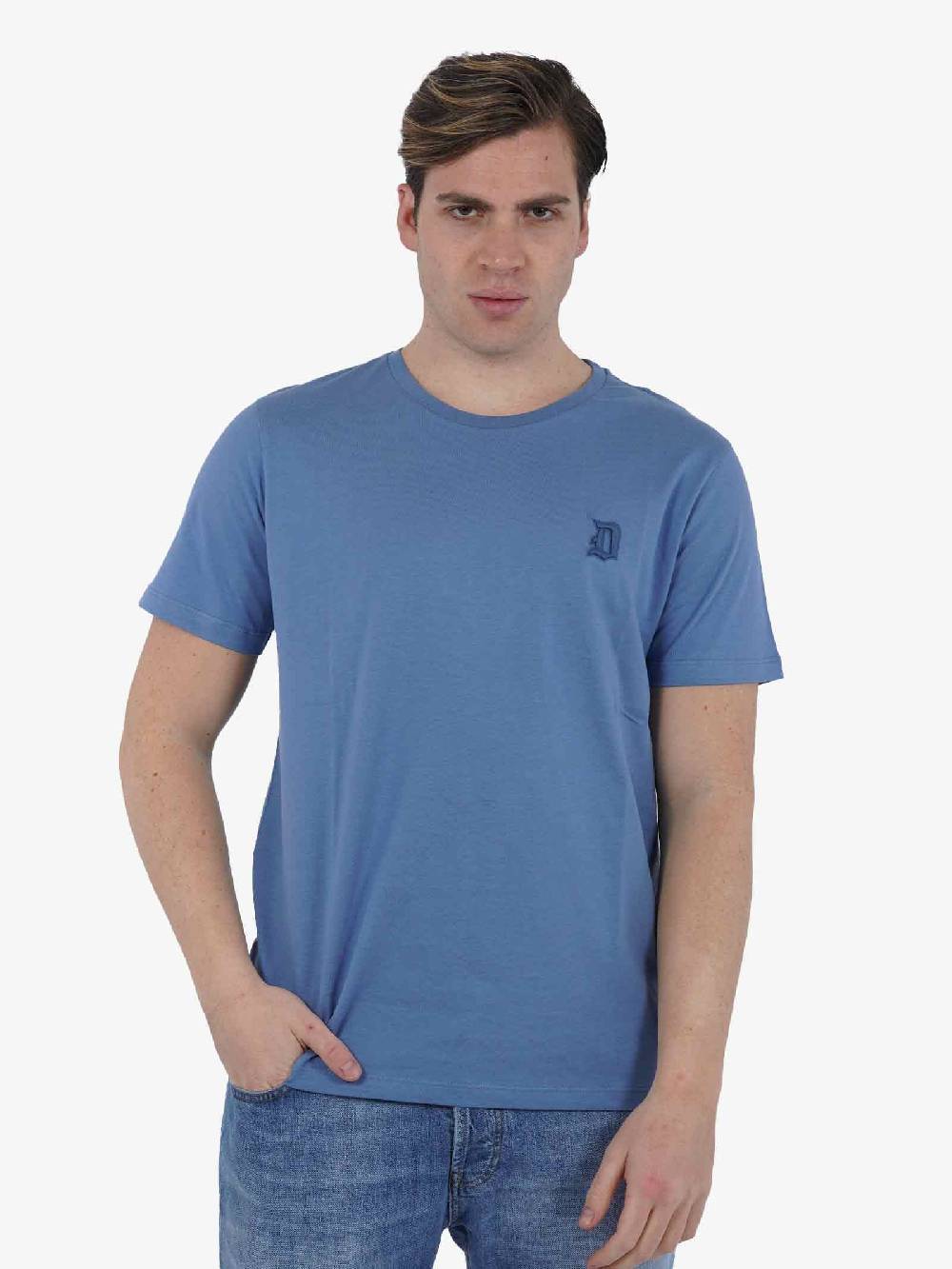 DONDUP T-shirt US198 JF0309U HN8 DU uomo cotone azzurro