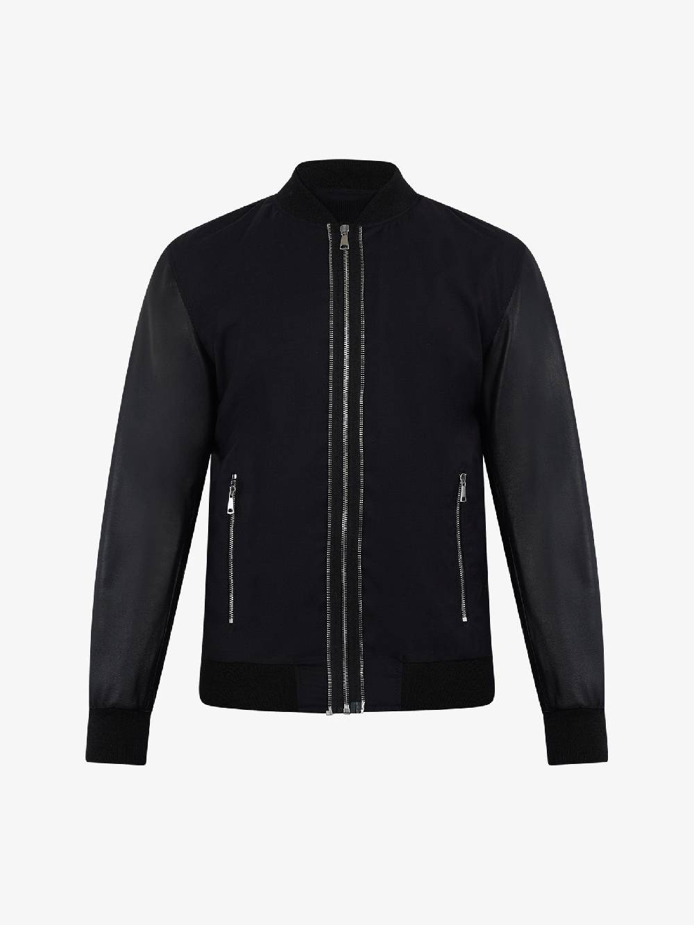 TAKAMORI Bomber Doppia Zip Uomo Tessuto Nero