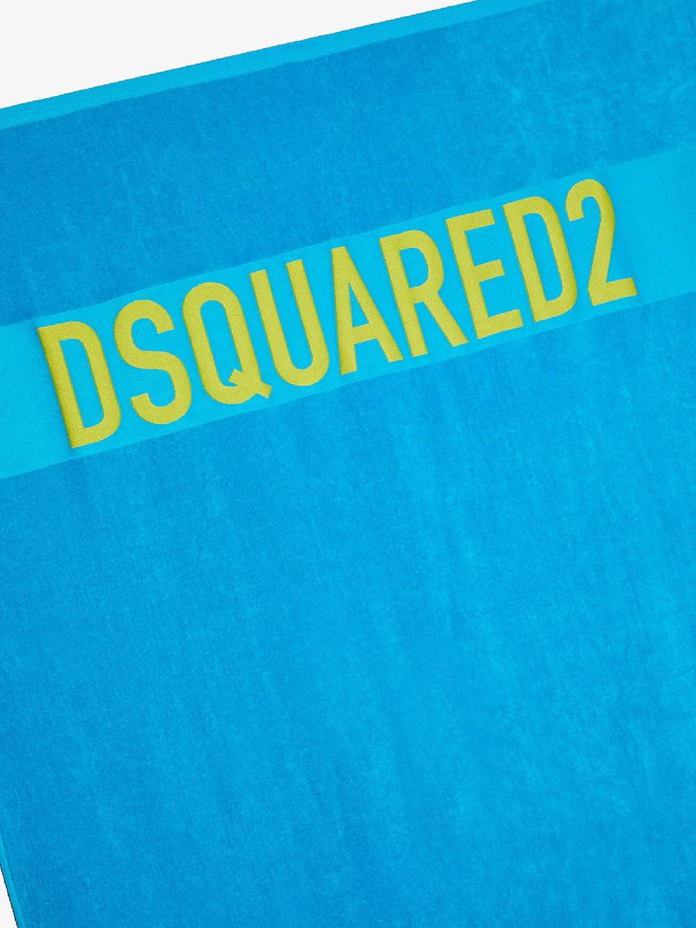 DSQUARED2 Telo Da Mare Unisex In Cotone Azzurro Con Logo Lettering A Contrasto