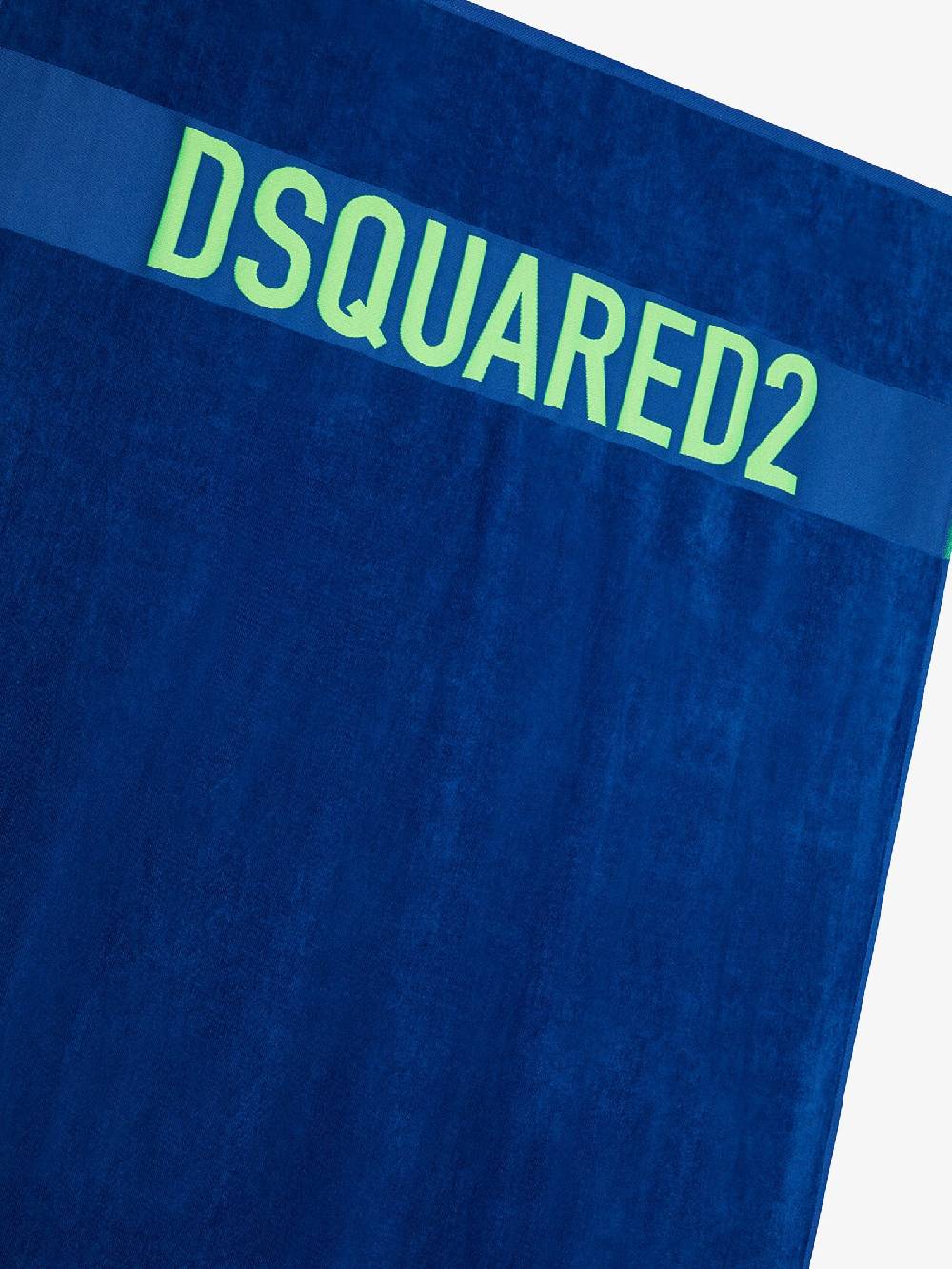 DSQUARED2 Telo Da Mare Unisex In Cotone Blu Con Logo Lettering A Contrasto