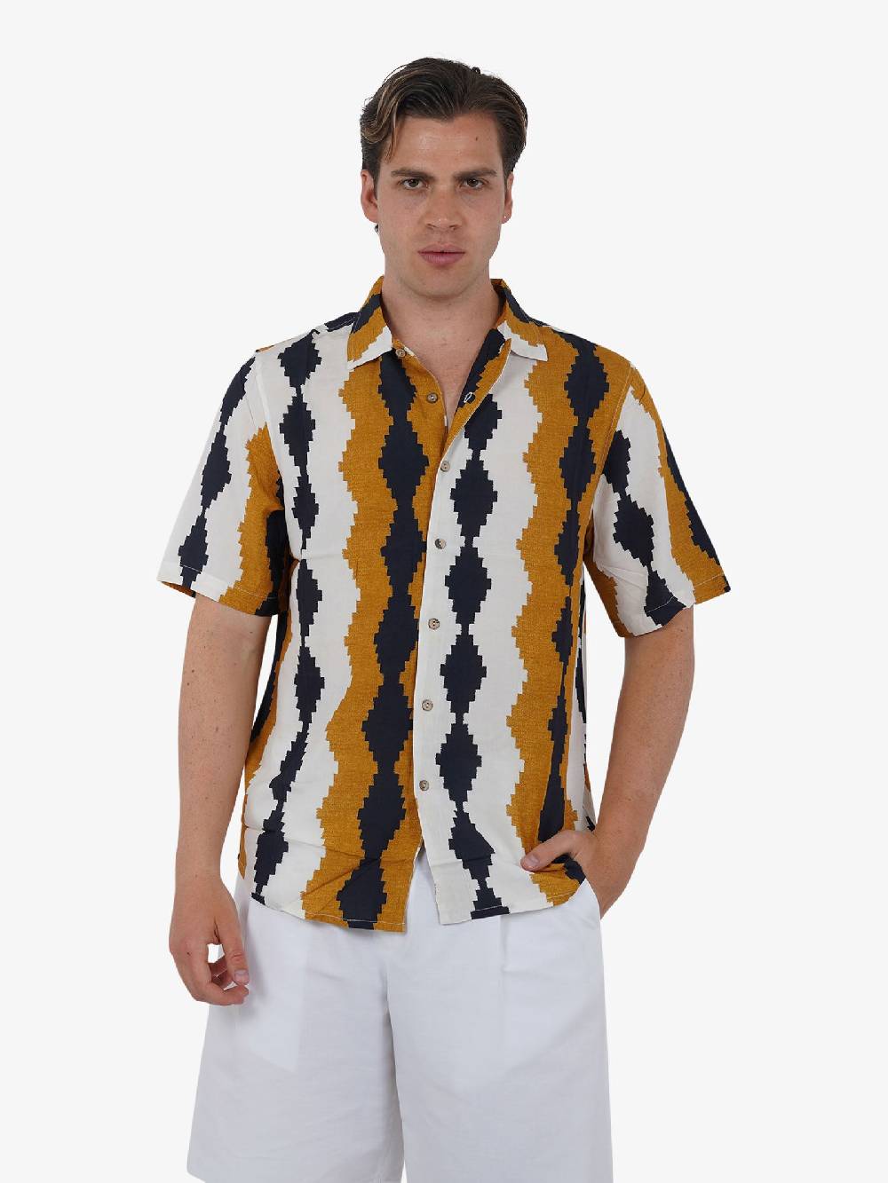 TOOCO Camicia Bowling Curcuma Uomo Marrone