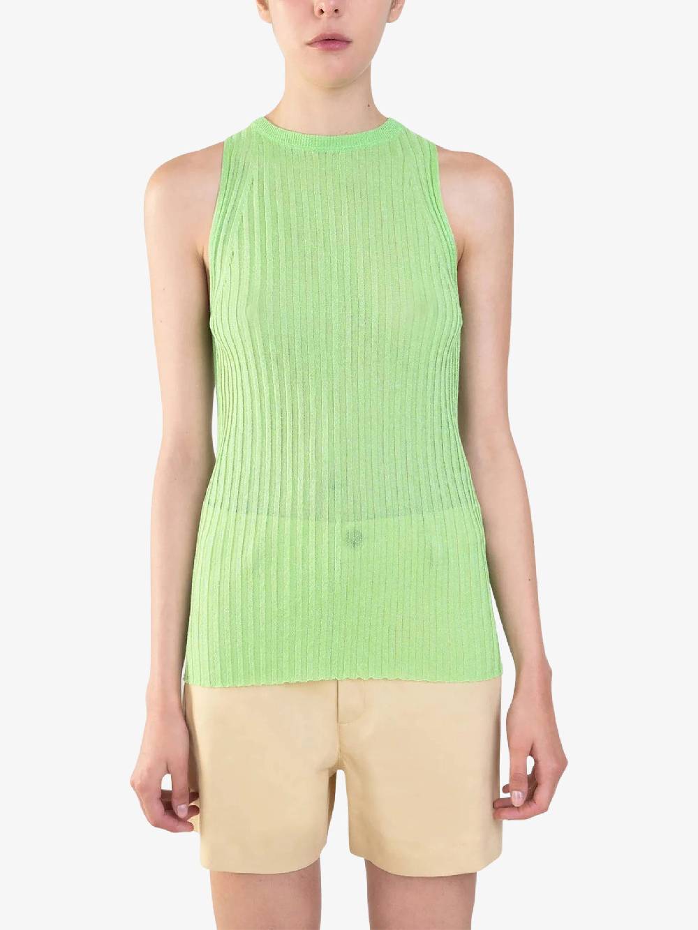 ALYSI Top A Costina Glossy 204411P4022 Donna Viscosa Verde