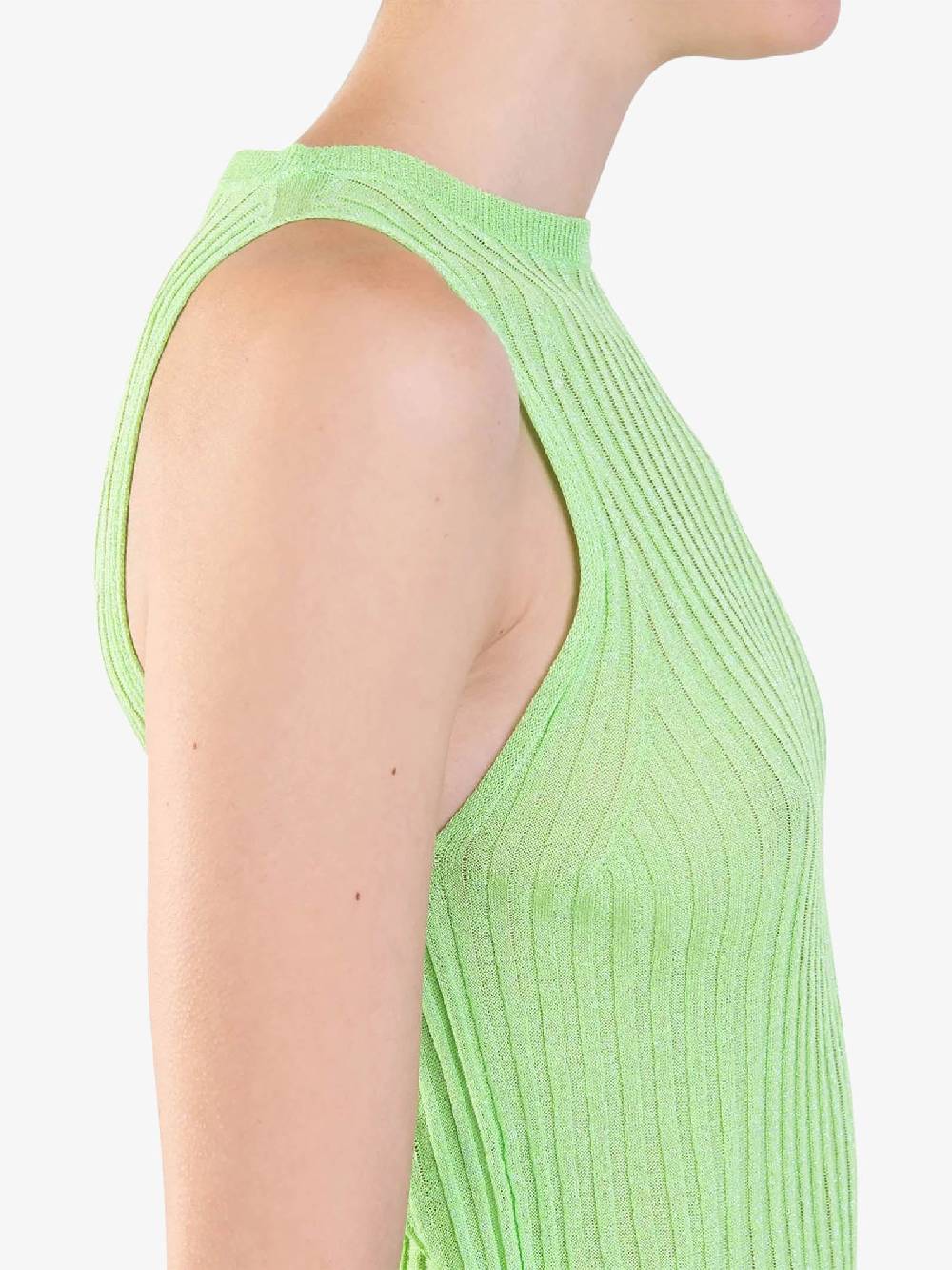 ALYSI Top A Costina Glossy 204411P4022 Donna Viscosa Verde