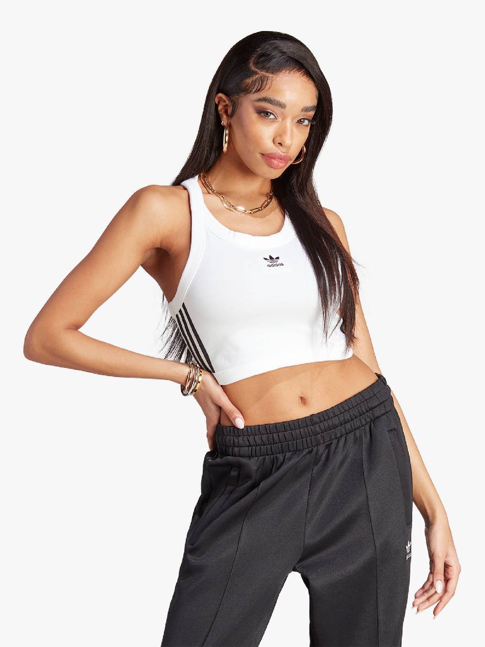 ADIDAS Top Adicolor Classics 3-Stripes II0713 Donna Cotone Bianco