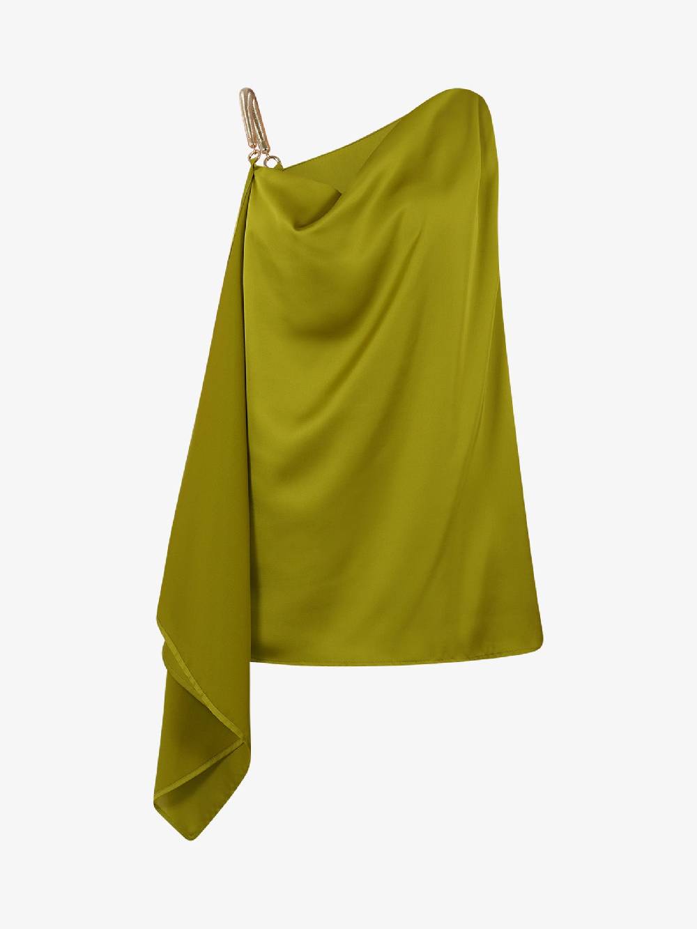 SPACE SIMONA CORSELLINI Top Asimmetrico In Raso Fluido P24CPTO001 Donna Verde