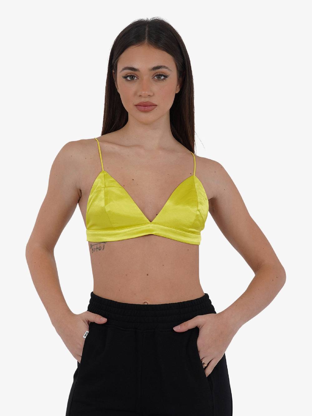 JIJIL Top Con Bretelle TP021 Donna In Viscosa Giallo