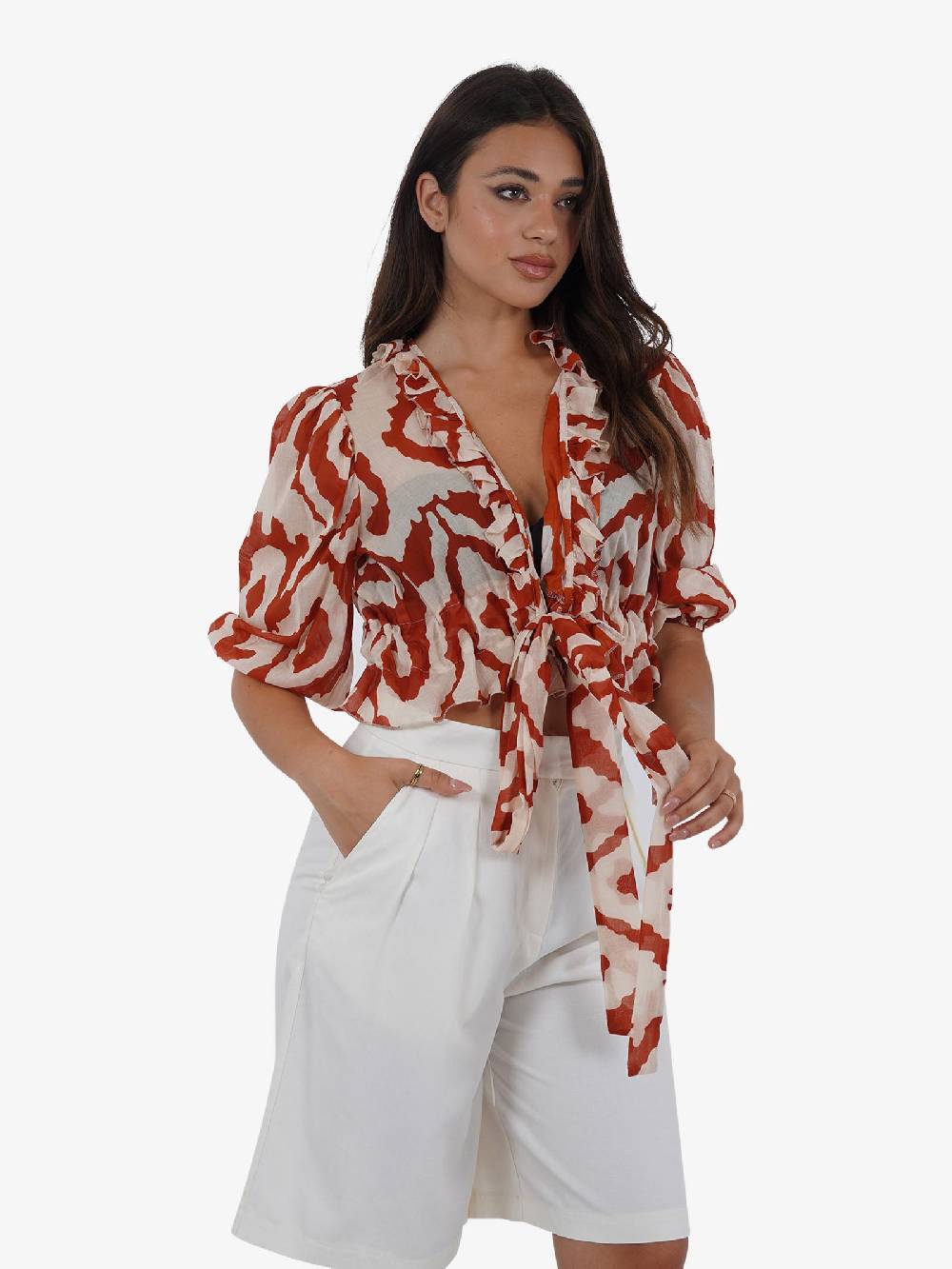 HAVE ONE Top Con Nodo RMA-L111 Donna Cotone Arancione