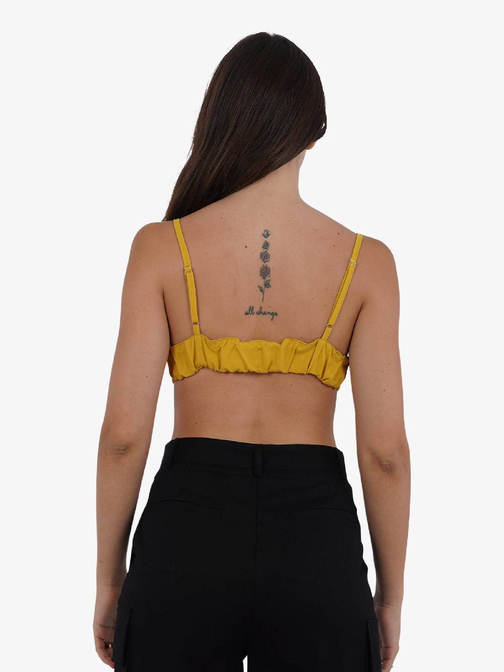 HAVE ONE Top Cropped Con Spalline Sottili RMA-L131 Donna Viscosa Giallo