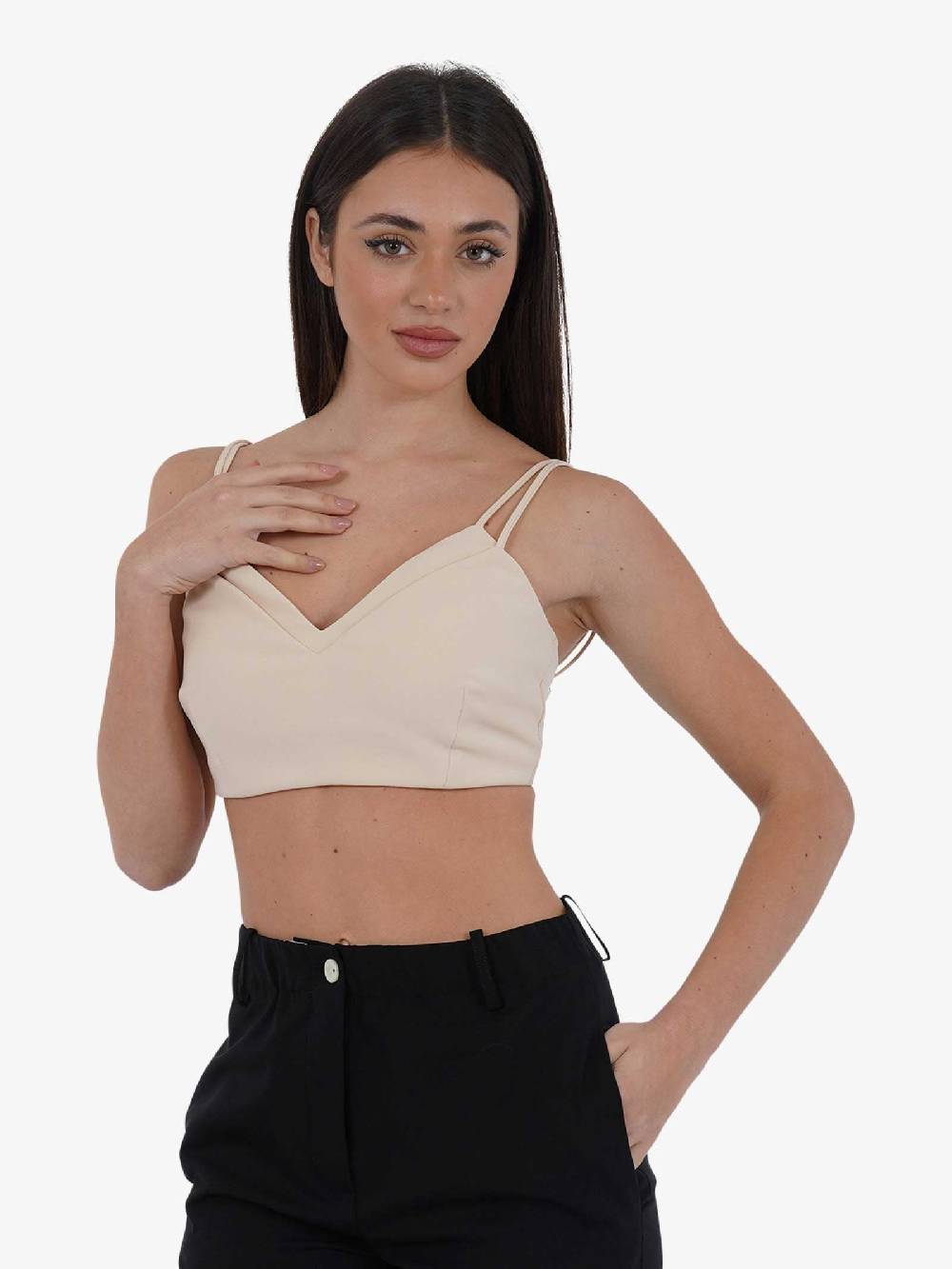 SPACE SIMONA CORSELLINI Top Reggiseno In Poly Cad Donna Beige