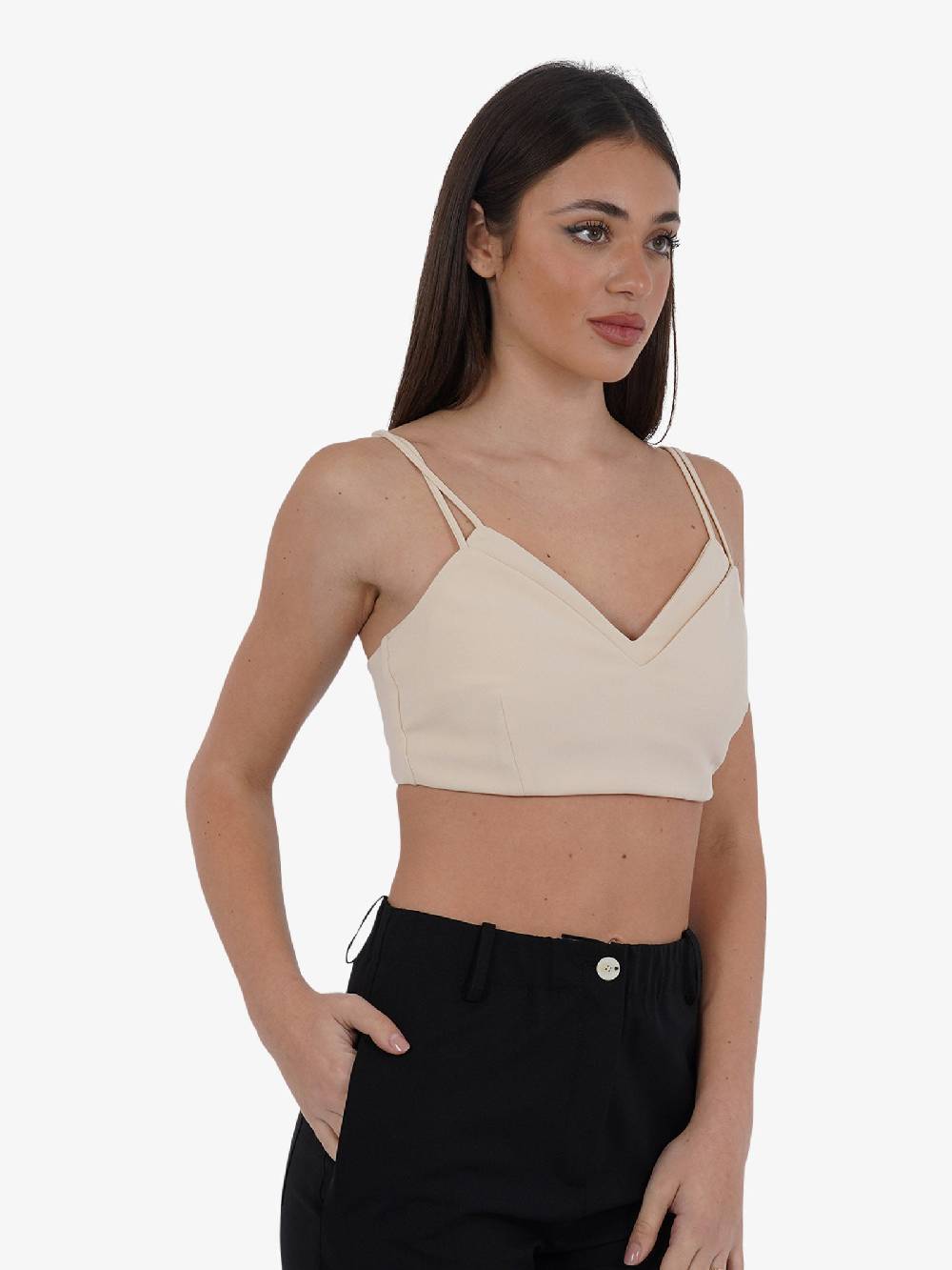 SPACE SIMONA CORSELLINI Top Reggiseno In Poly Cad Donna Beige