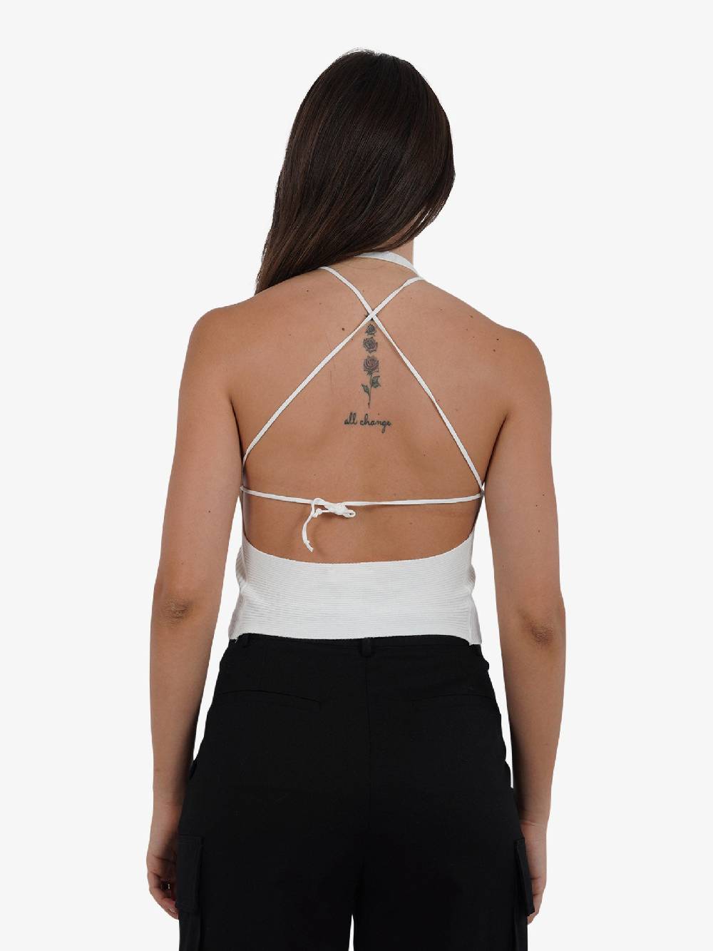 VICOLO Top Scollo All'americana 22063B Donna Viscosa Bianco