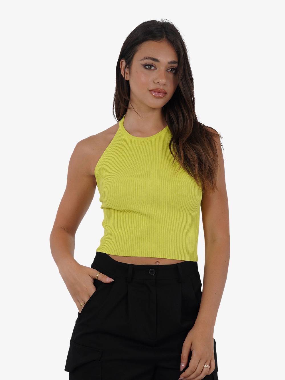 VICOLO Top Scollo All'americana 22063B Donna Viscosa Verde