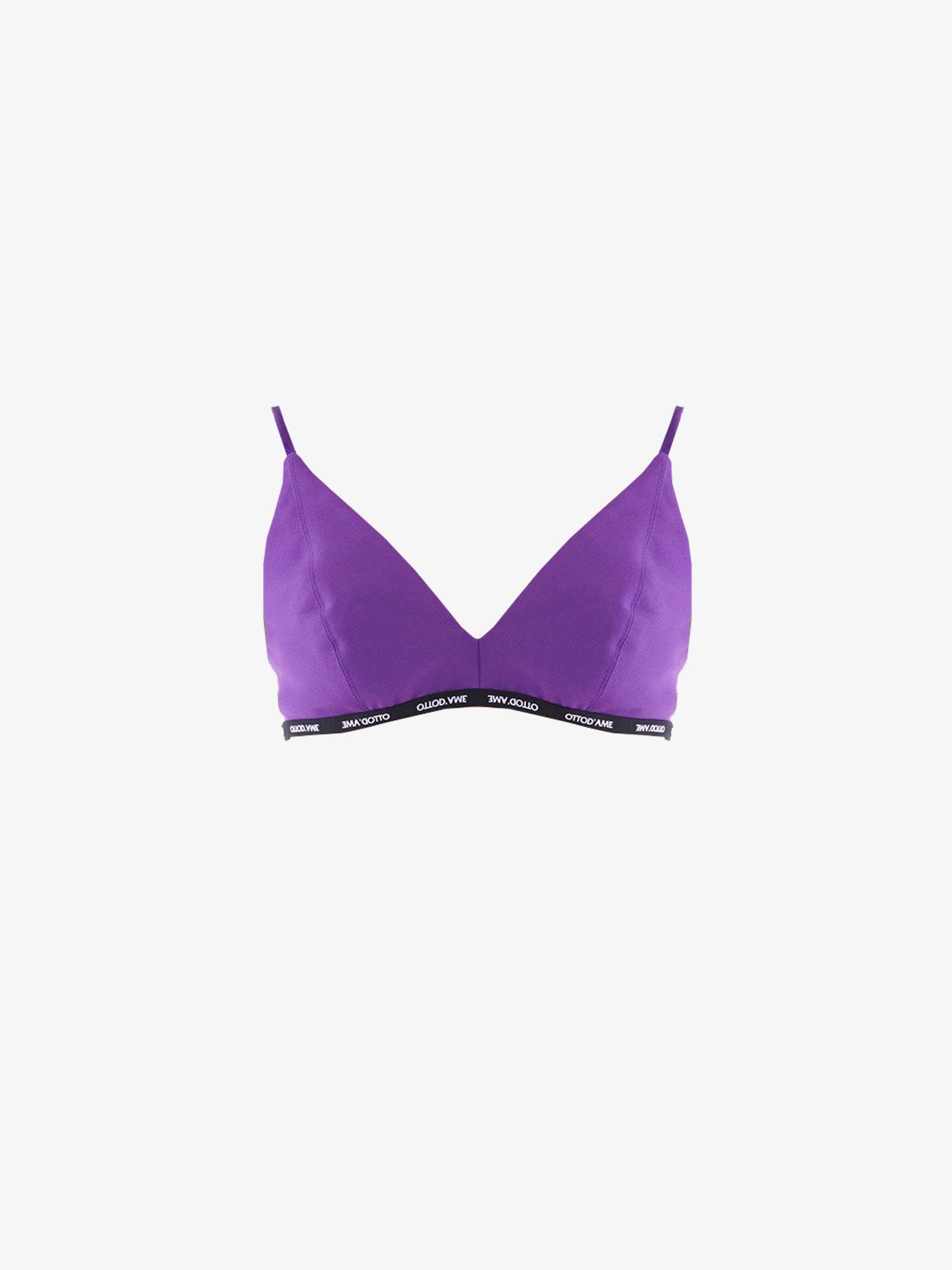 OTTOD'AME Top spalline donna in tessuto tecnico viola