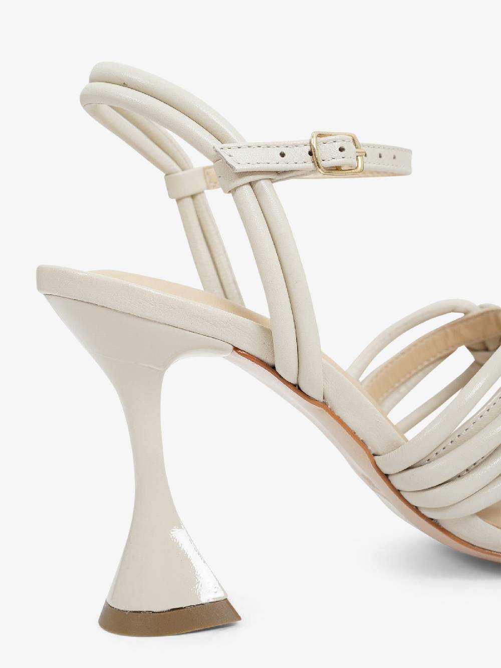 UNIQUE Sandali Con Tacco 2328-A Donna Pelle Panna