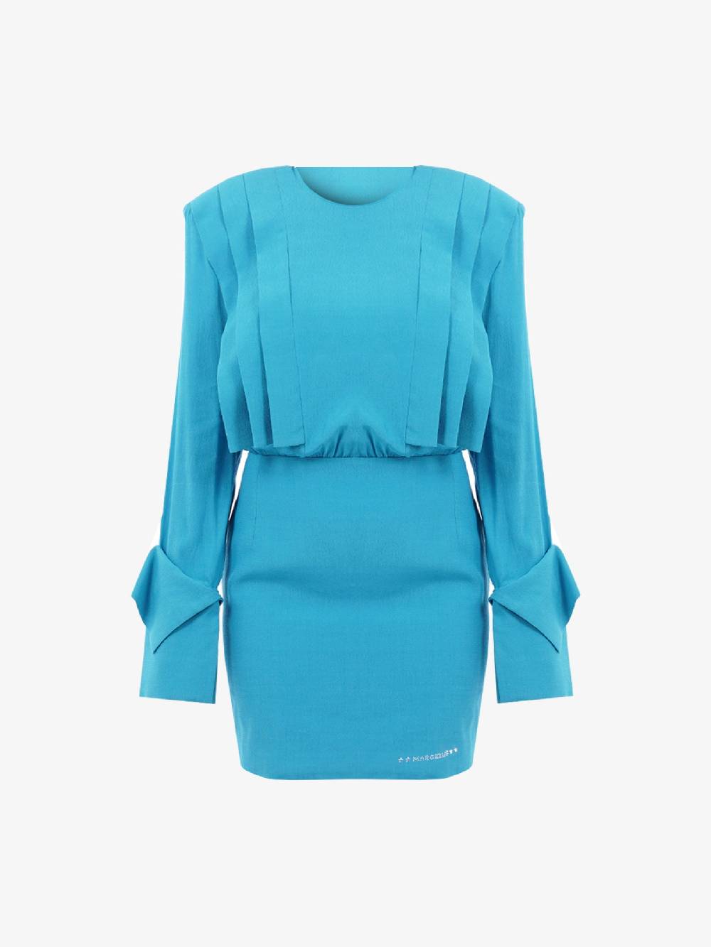 MARC ELLIS Vestito midi donna in cotone azzurro con stampa floreale