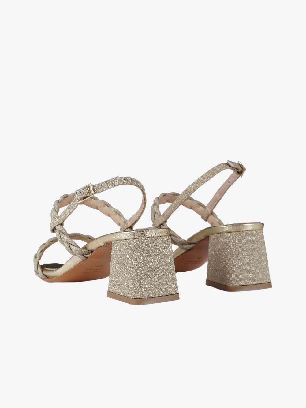 VIA ROMA Sandalo Oro Donna Con Tacco A Blocco