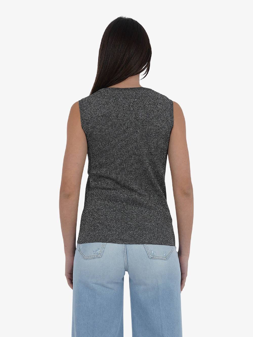 VICOLO Canotta 44017B Donna Viscosa Argento