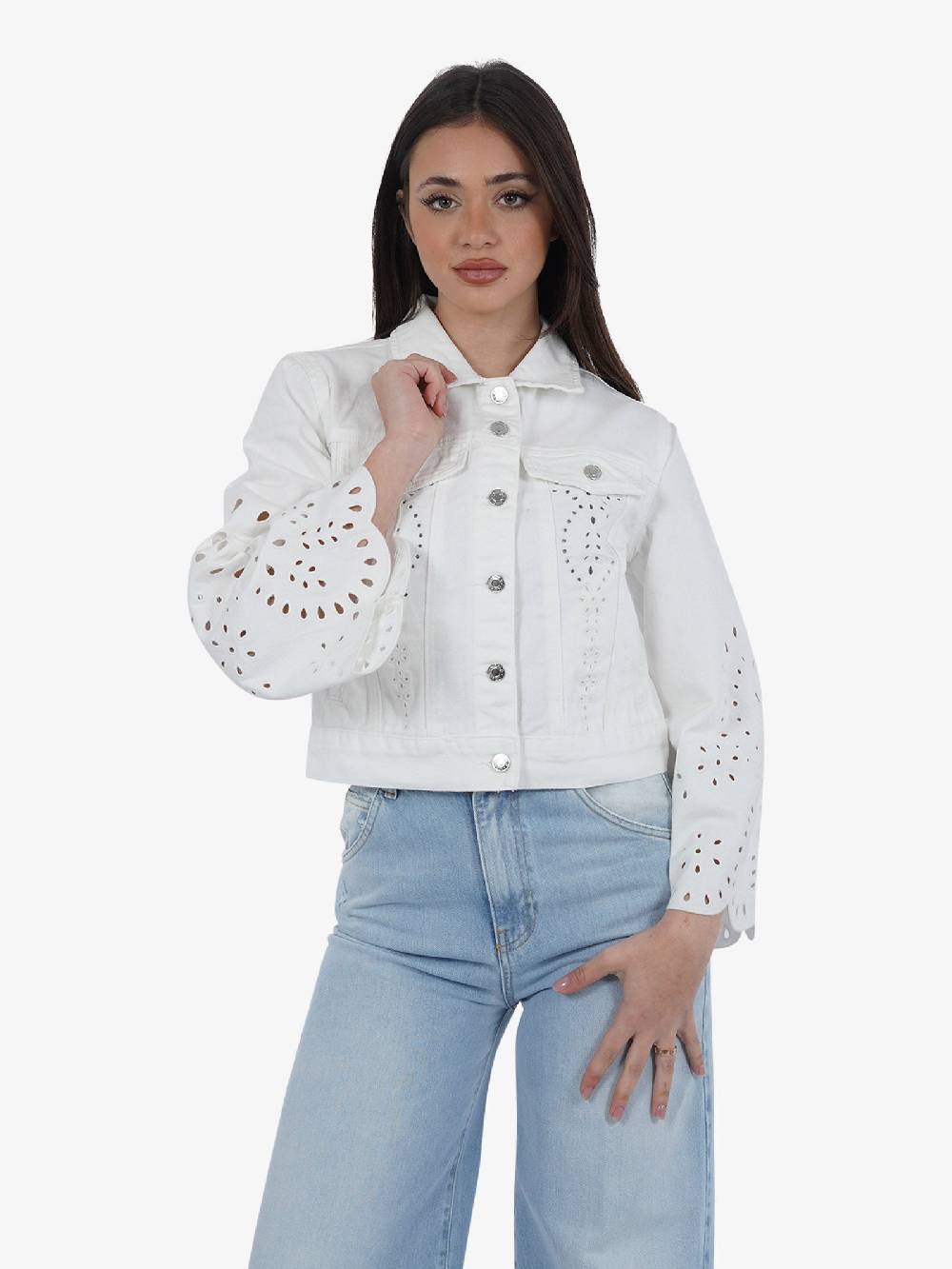 VICOLO Giubbotto DB5073 donna cotone bianco