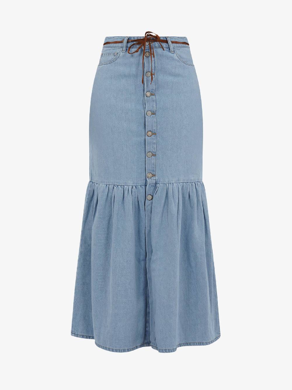 VICOLO Gonna Lunga DB5089 Donna Cotone Blu