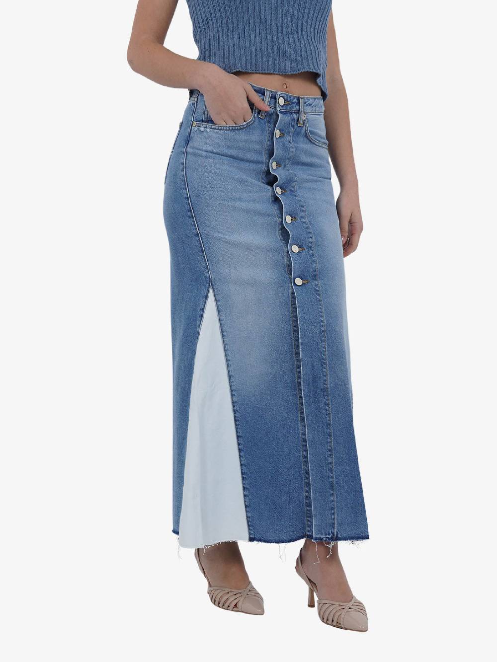 VICOLO Gonna Lunga DB5113 Donna Cotone Denim