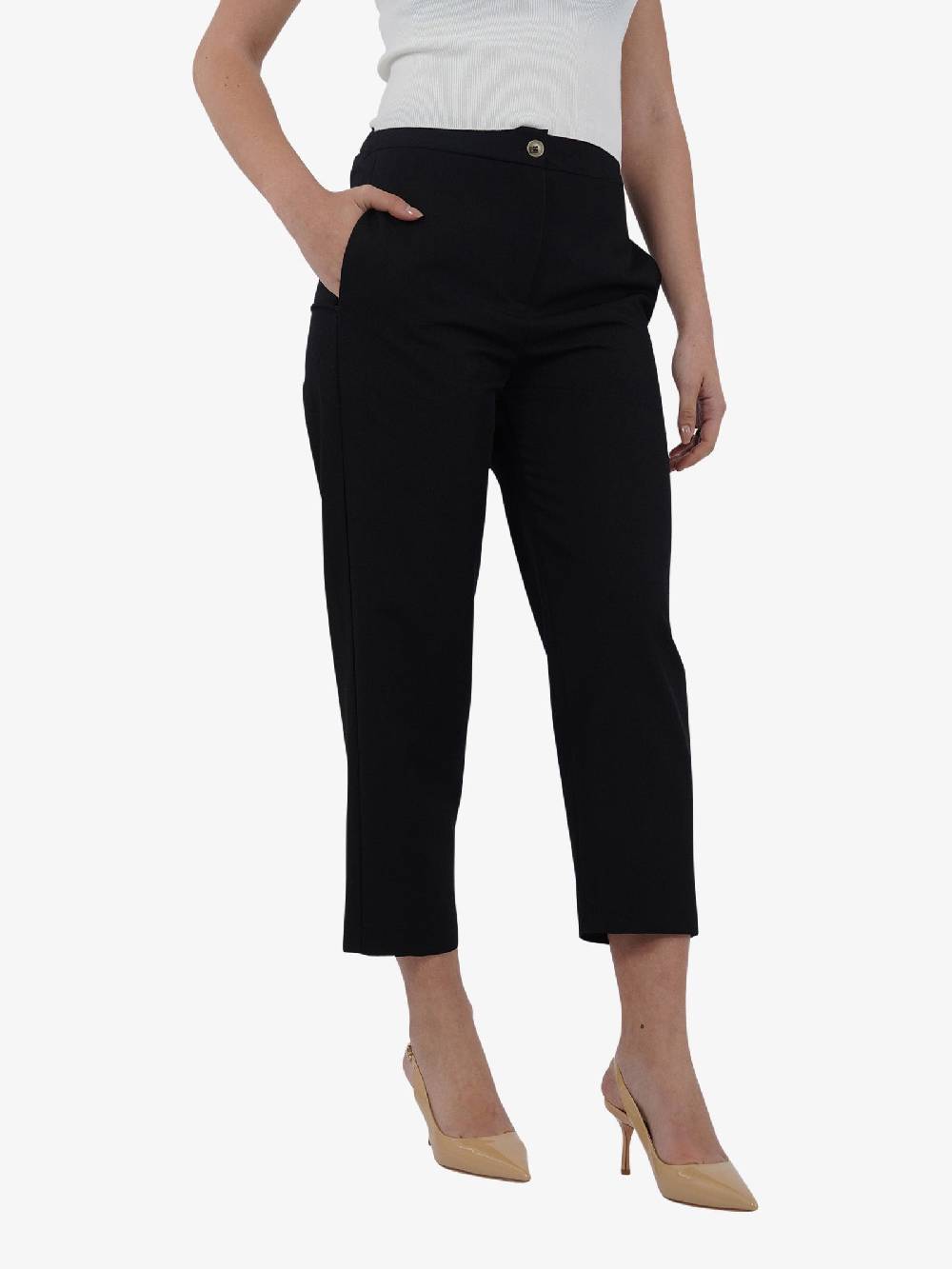 VICOLO Pantalone A Sigaretta TB0283 Donna Nero