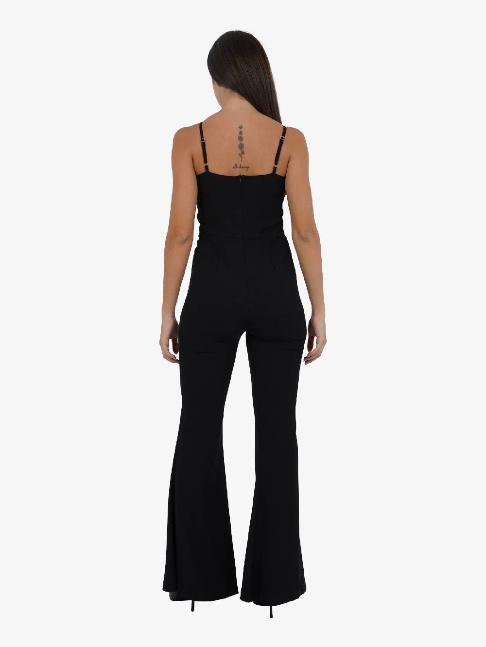 VICOLO Tuta Intera TR0461 Donna A Gamba Ampia Nero