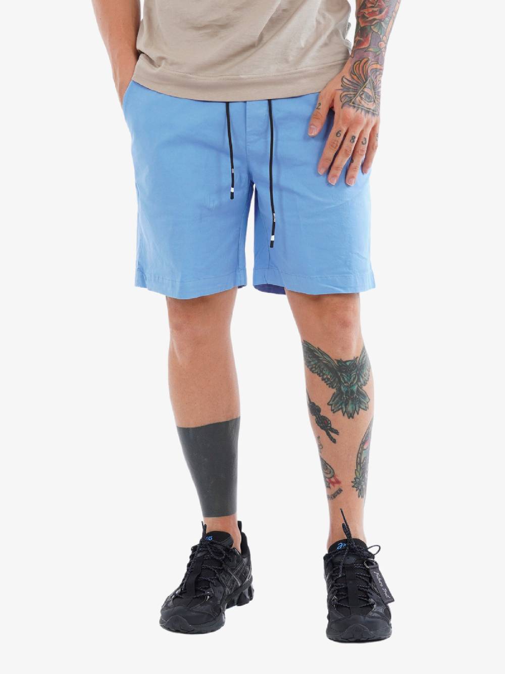 WHITE OVER Bermuda 00405 Uomo In Cotone Cielo