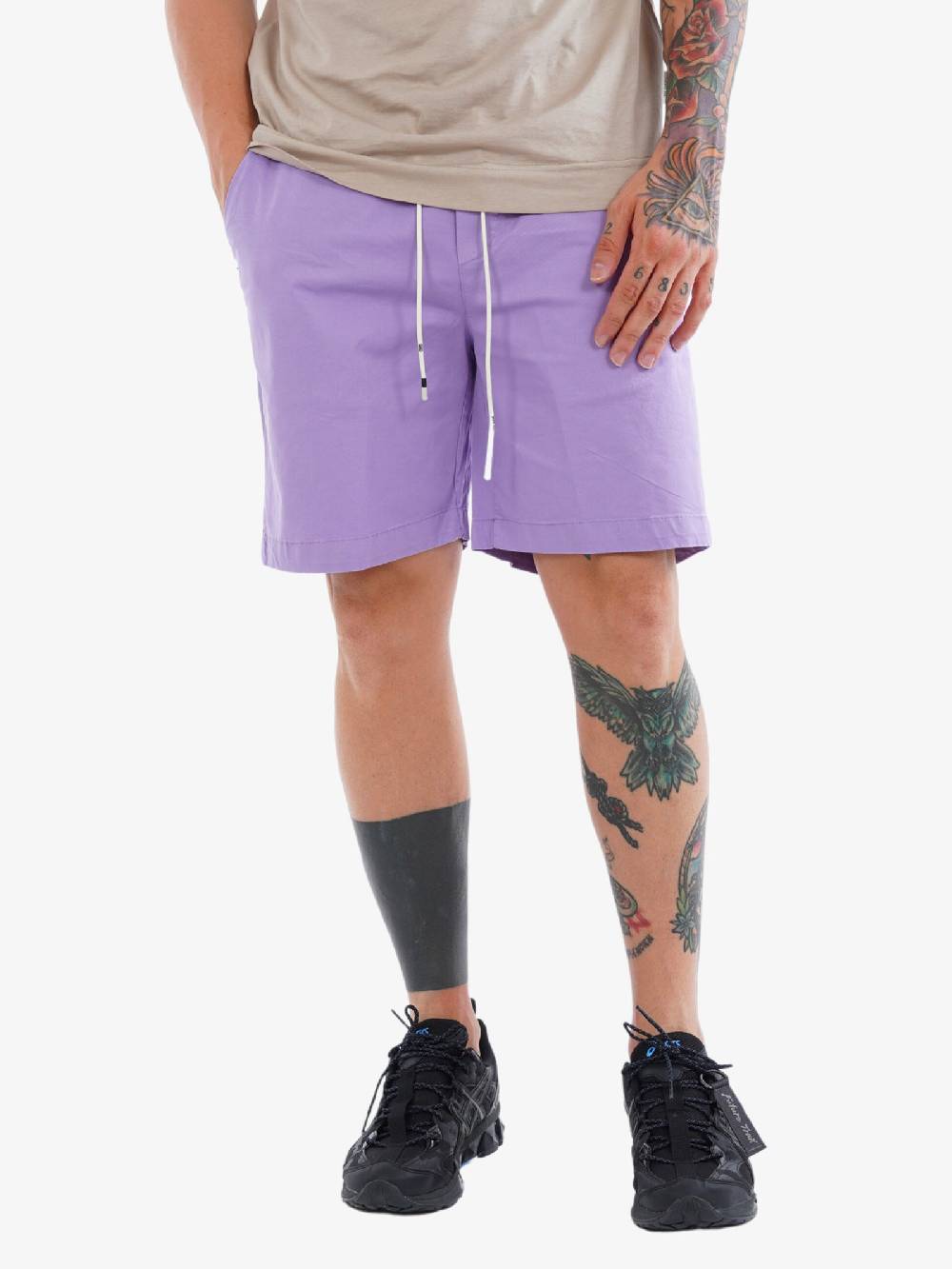 WHITE OVER Bermuda 00405 Uomo In Cotone Lilla