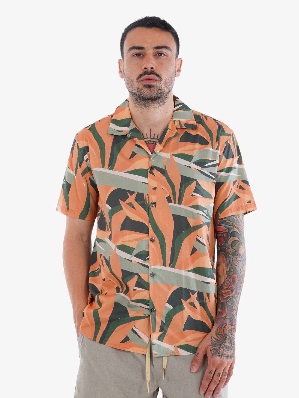 WHITE OVER Camicia Bowling Uomo Multicolore