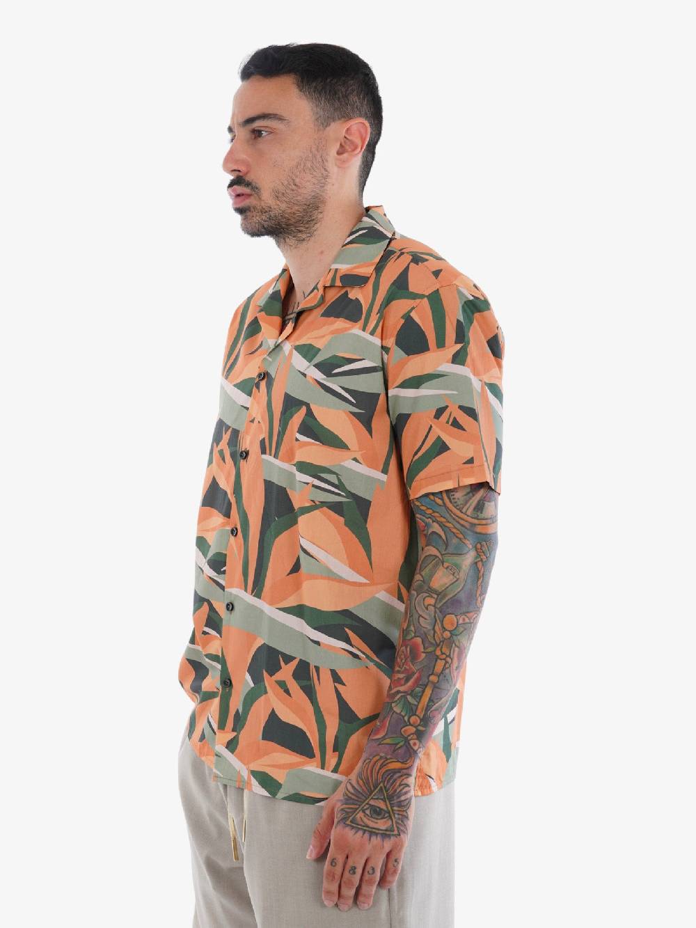 WHITE OVER Camicia Bowling Uomo Multicolore