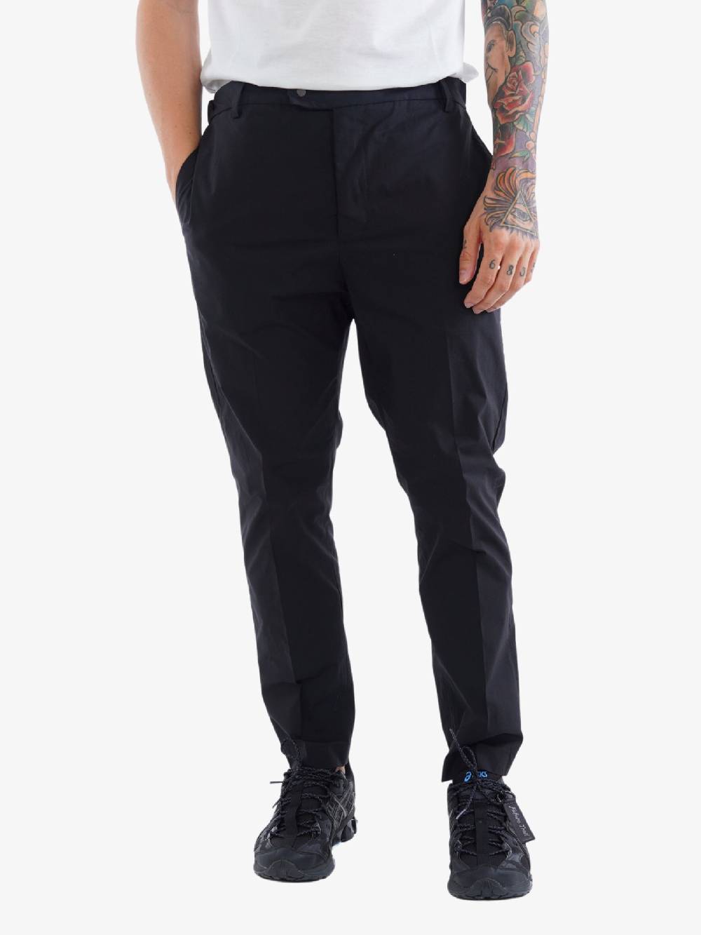 WHITE OVER Pantalone 00500 Uomo In Cotone Nero