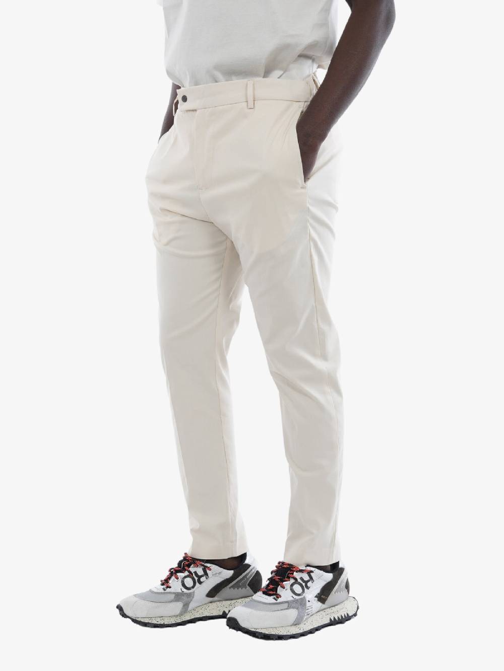 WHITE OVER Pantalone Hoosac Uomo In Cotone Beige