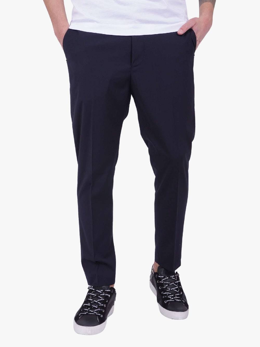 WHITE OVER Pantalone Slim Fit Blu Uomo