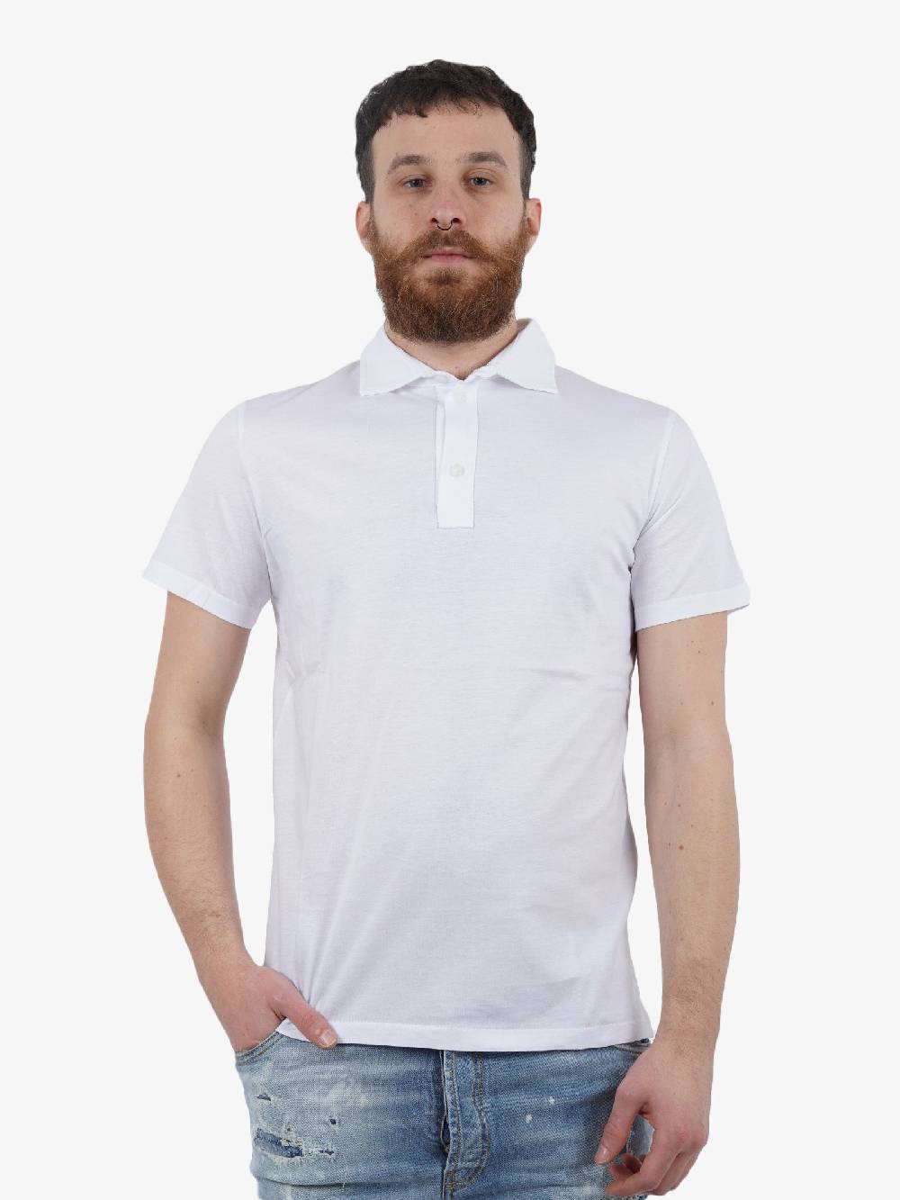 WHITE OVER Polo In Cotone Uomo Bianca