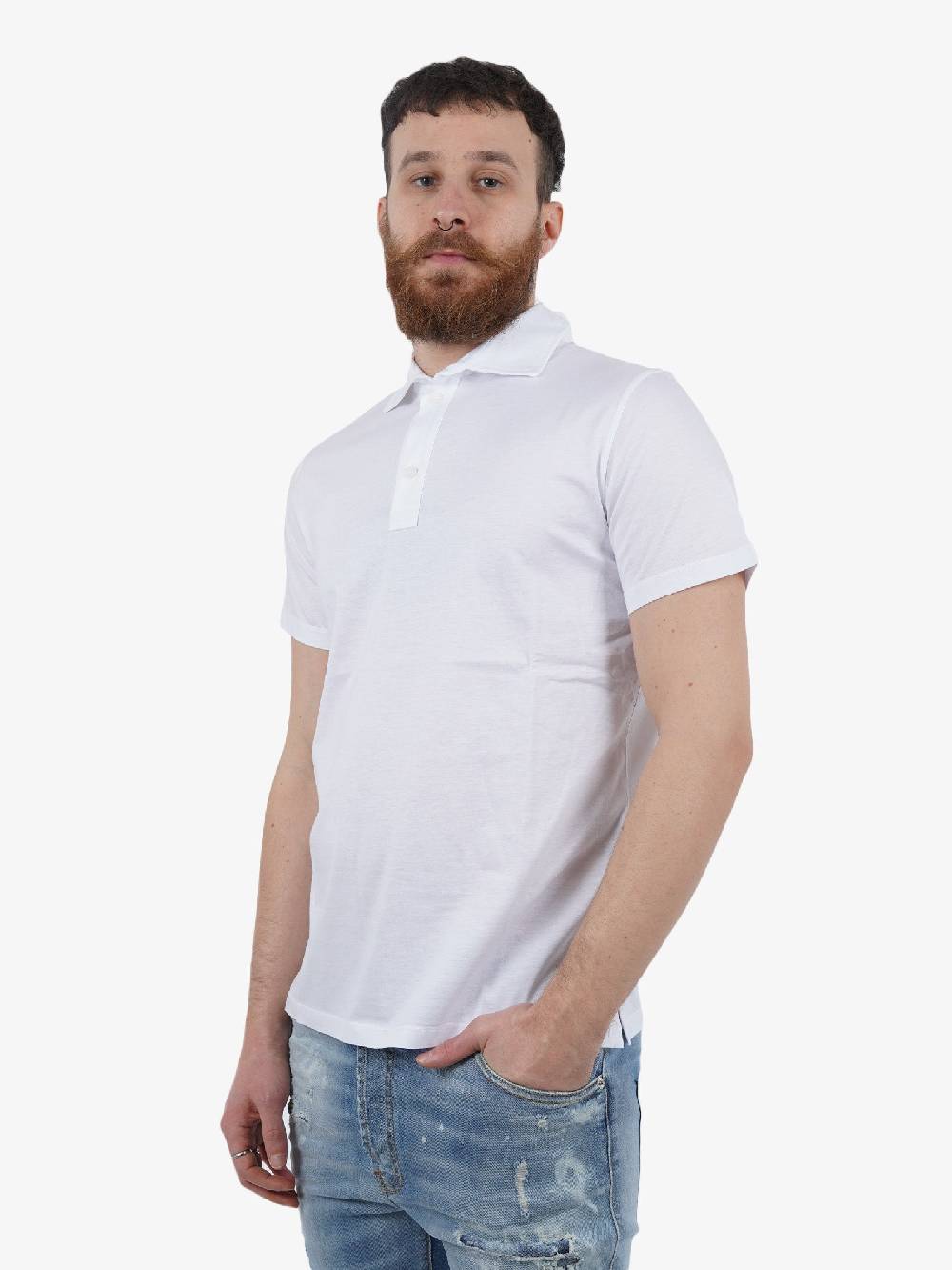 WHITE OVER Polo In Cotone Uomo Bianca