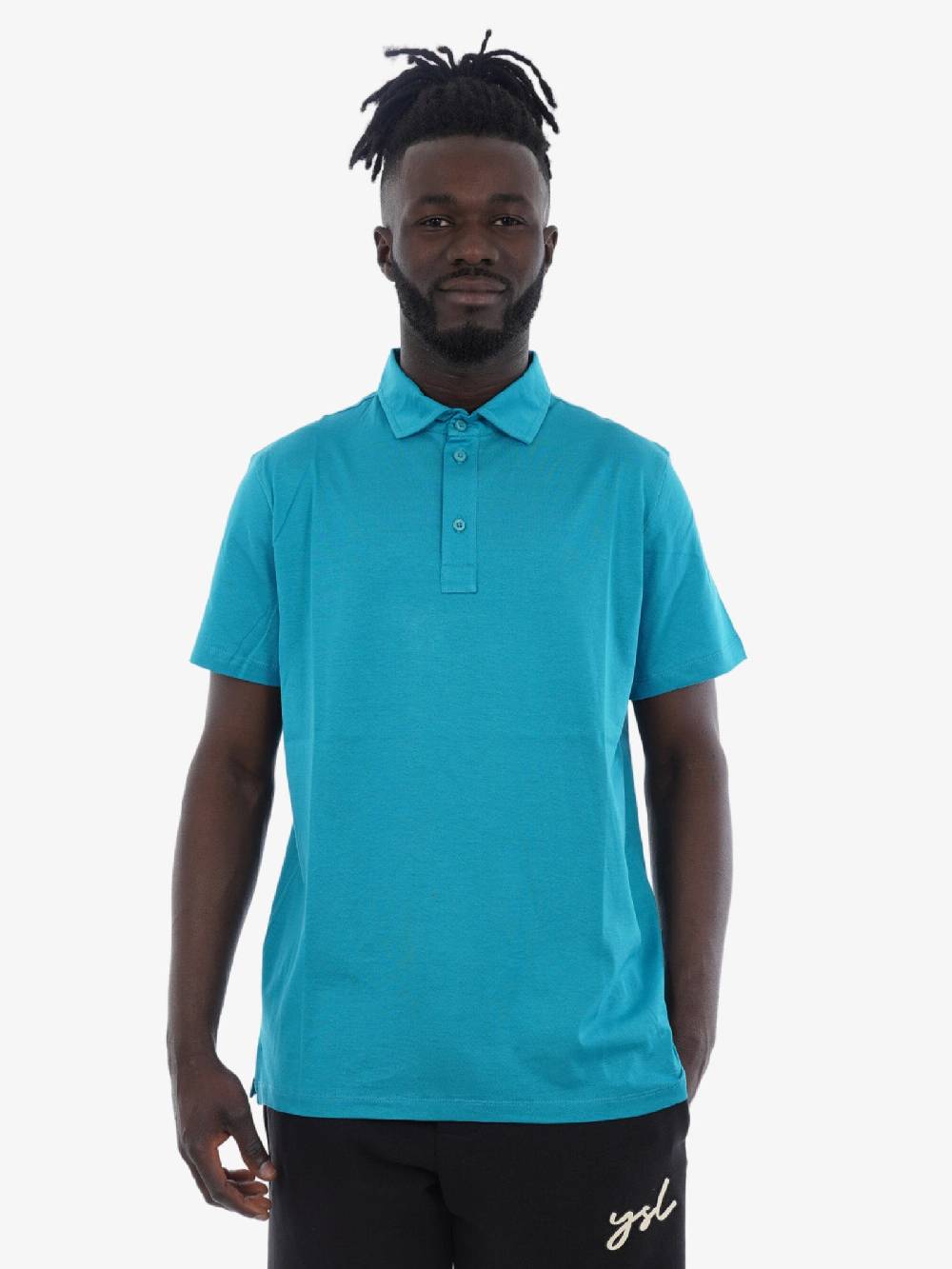 WHITE OVER Polo Oregon Uomo In Cotone Azzurro
