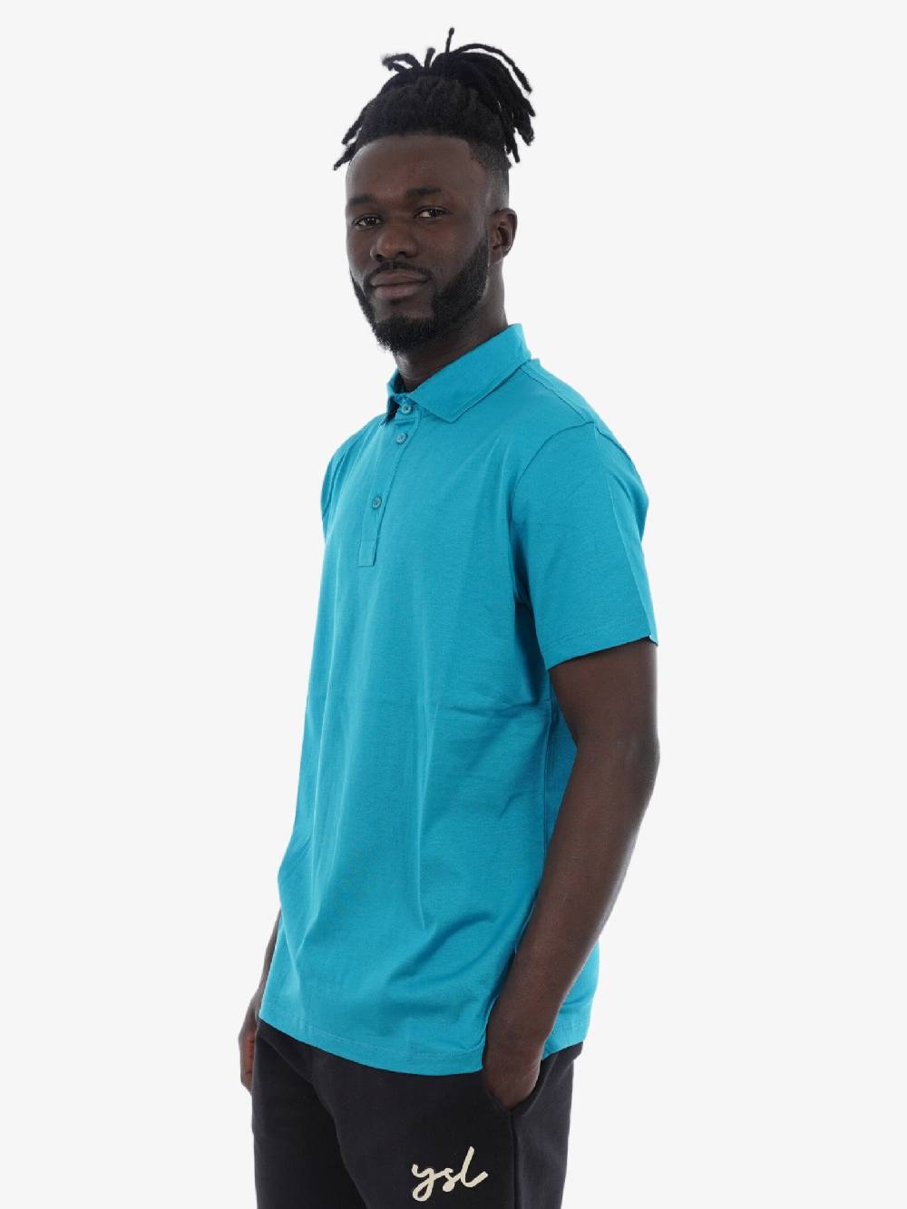 WHITE OVER Polo Oregon Uomo In Cotone Azzurro