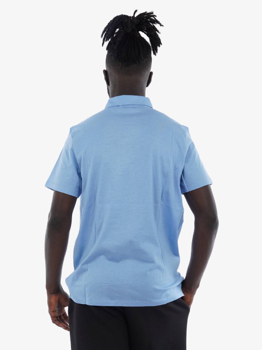 WHITE OVER Polo Oregon Uomo In Cotone Azzurro