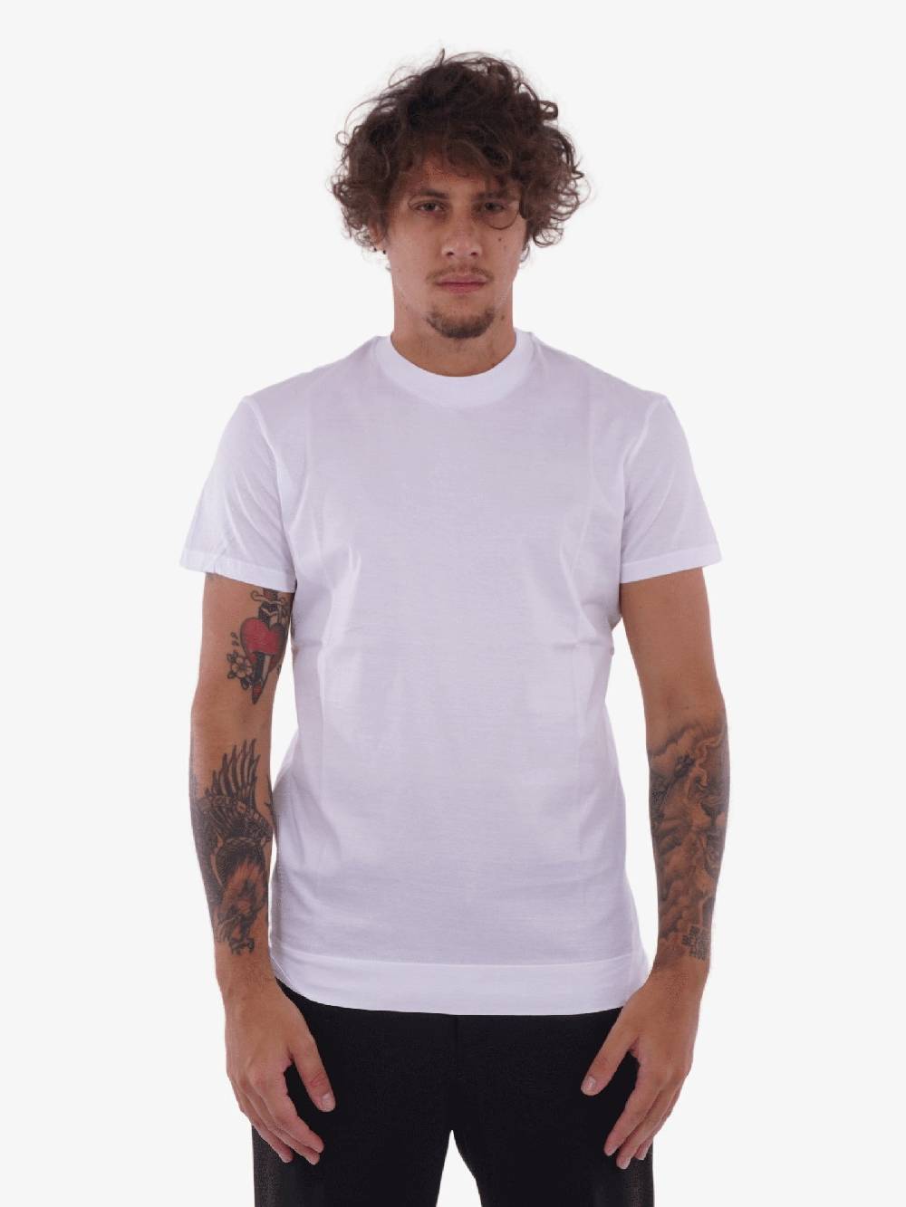 WHITE OVER Tshirt Slim Fit Uomo Bianca