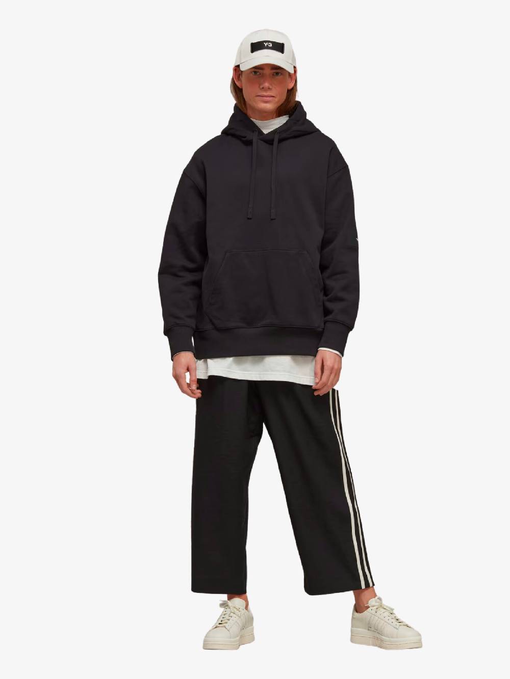 Y-3 Felpa Con Cappuccio FT Uomo Nera In Cotone