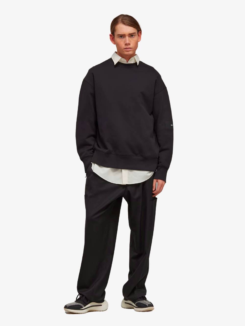 Y-3 Felpa Girocollo Unisex Nera In Cotone