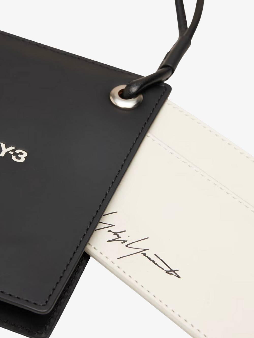 Y-3 Portafoglio IJ9891 In Vera Pelle Nero