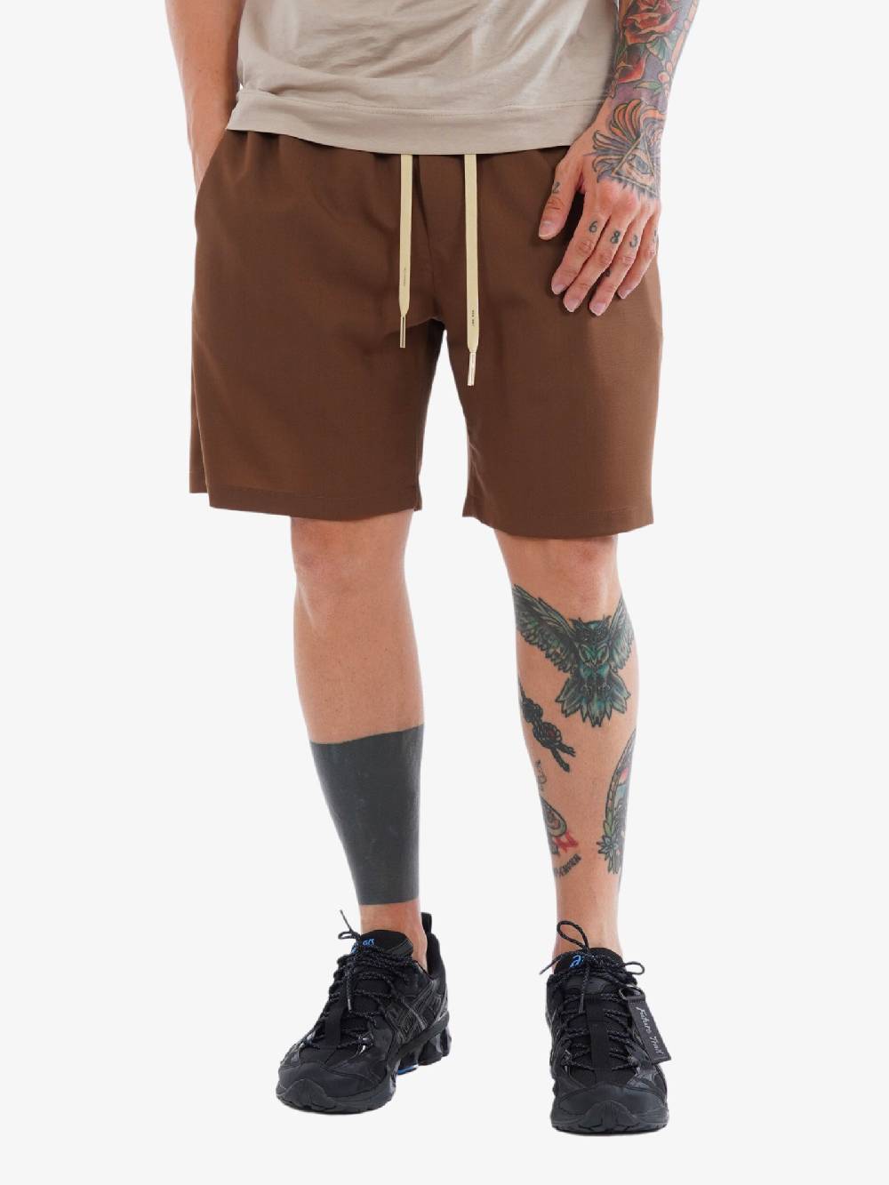 YES LONDON Bermuda XS4157 Uomo In Lana Camel