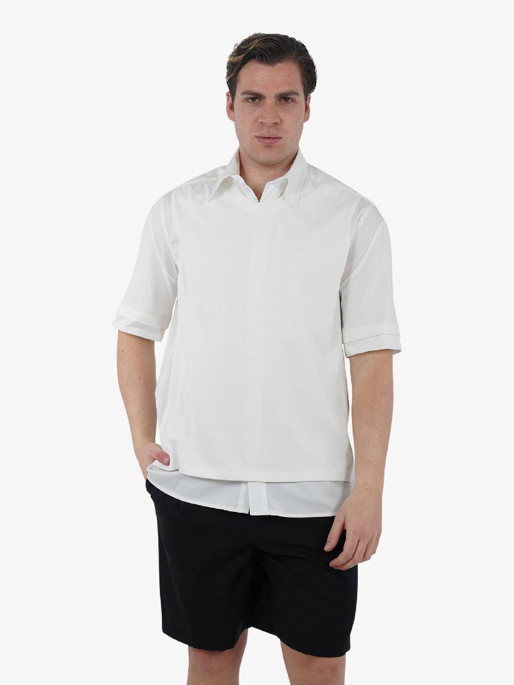 YES LONDON Camicia XCM7155 Uomo Cotone Bianco