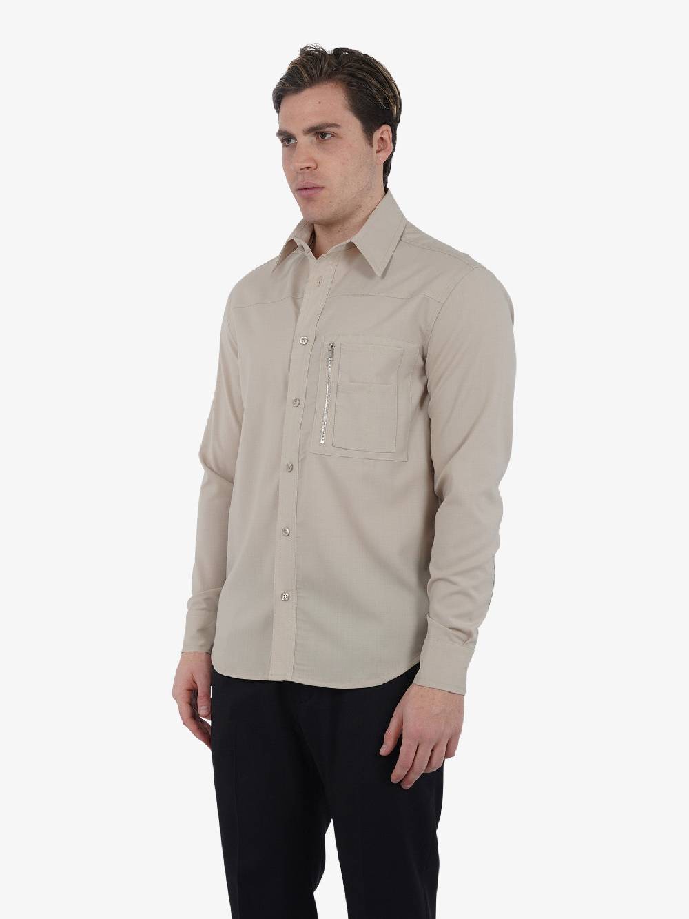 YES LONDON Camicia XCM7164 Uomo Lana Beige