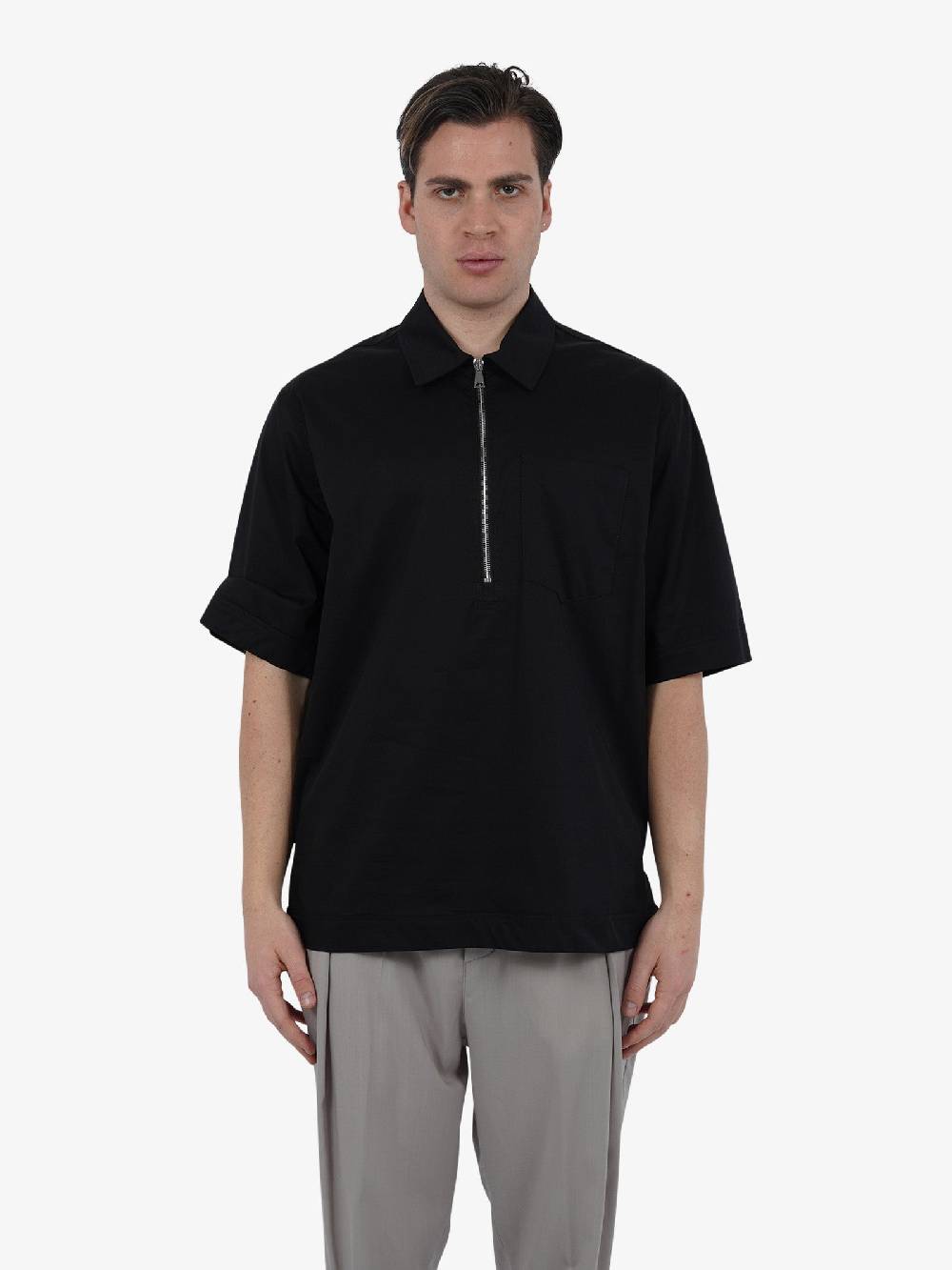 YES LONDON Camicia XCM7165 uomo cotone nero