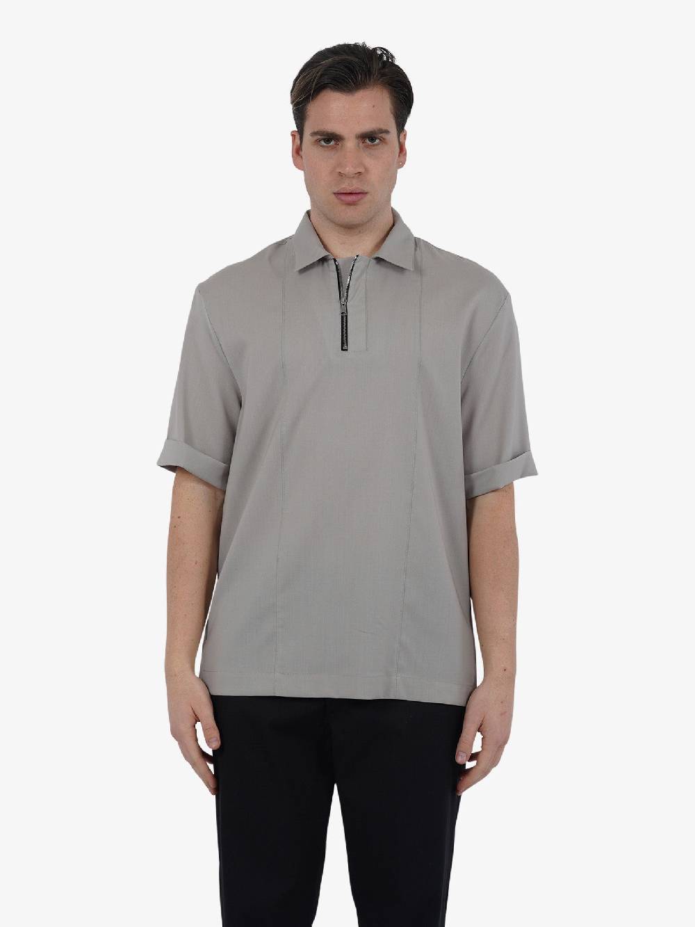 YES LONDON Camicia XCM7166 uomo lana grigio