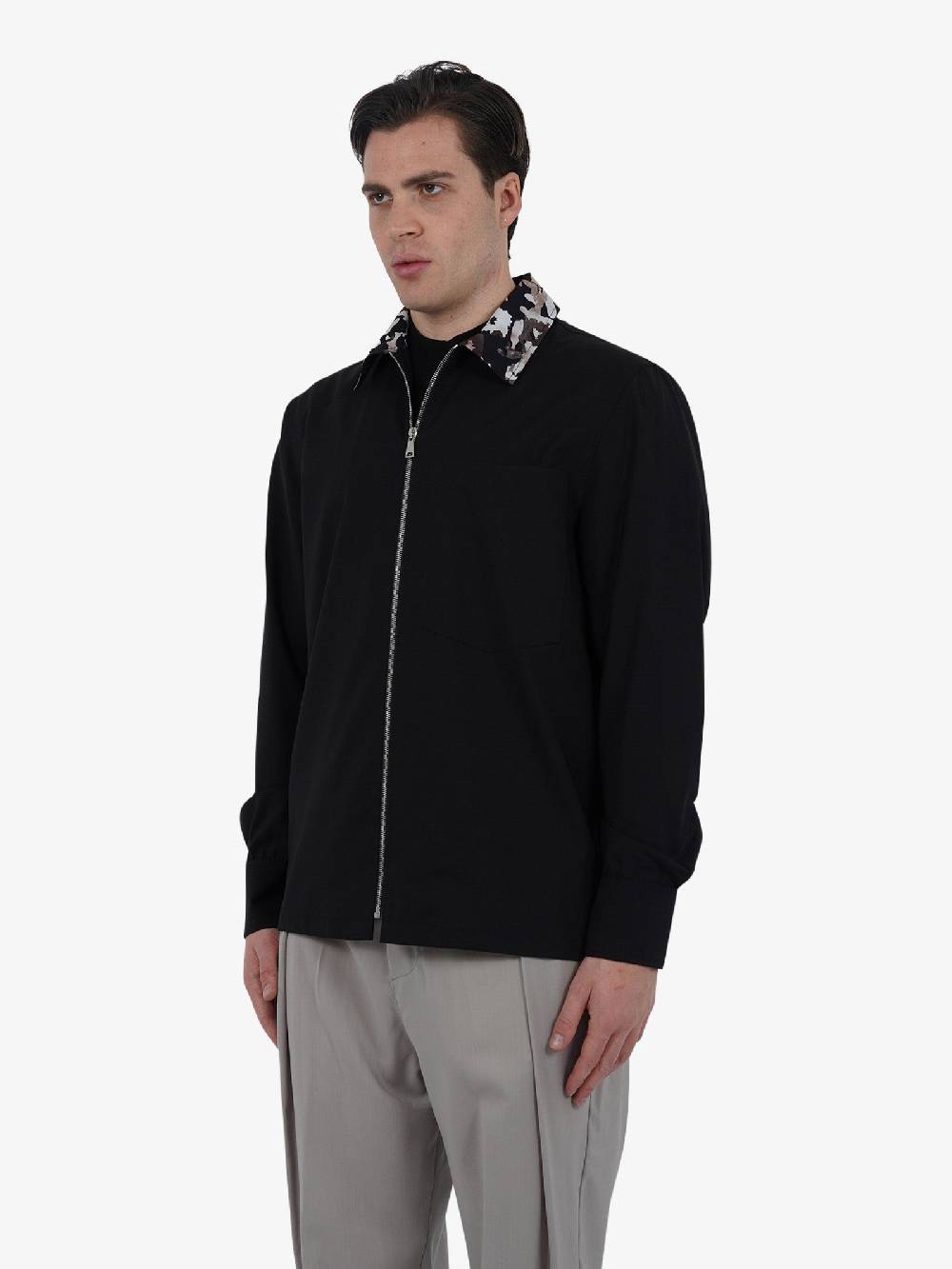 YES LONDON Camicia XCM7167 Uomo Lana Nero