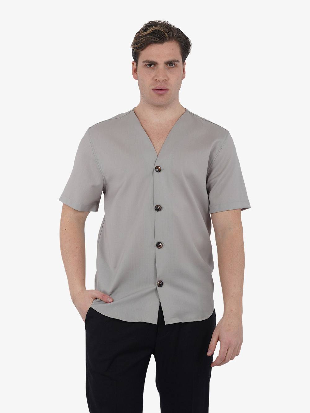 YES LONDON Camicia XCM7169 Uomo Lana Beige